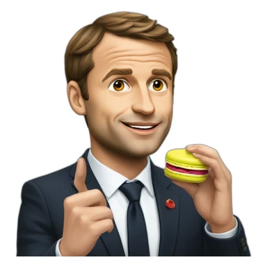 macron est un macaron en mangeant un macaron sticker