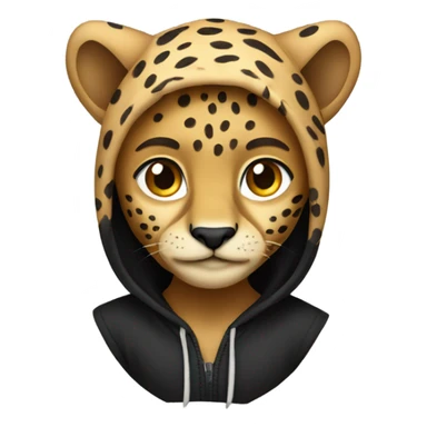 cheetah wearing a black hoodie sticker