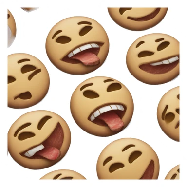 Smiley face emoji with steak all around them sticker