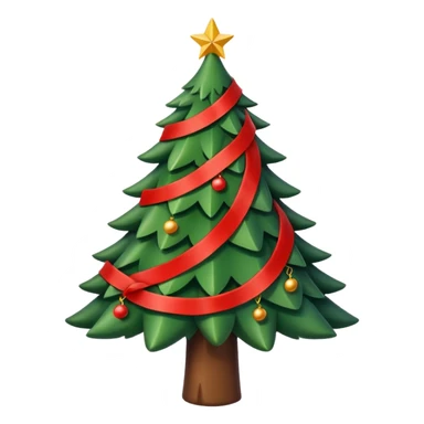 christmas tree with red ribbons sticker