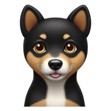 Black shiba inu with hearts eyes sticker