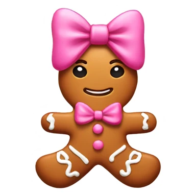 Gingerbread with pink bow sticker