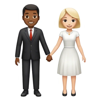 black man with white woman holding hands  sticker