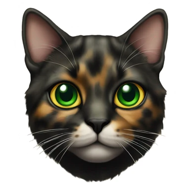 tortoiseshell  Cat with green eyes, nose black  sticker