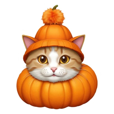 Cat wearing a pumpkin hat sticker