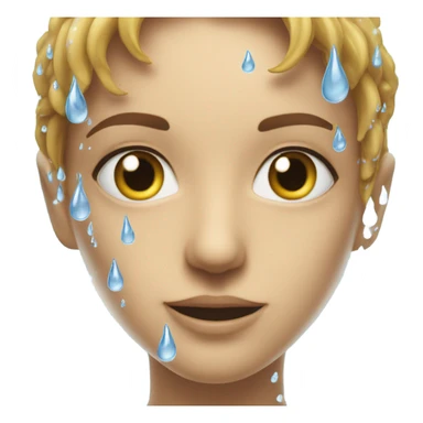 Water splashed on face sticker