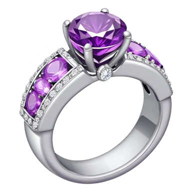 anel de casamento branco e roxo sticker