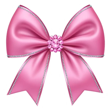 super light Pink bow with sparkles rhinestones  sticker
