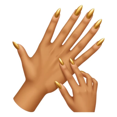 Tan skin hand with gold nails sticker