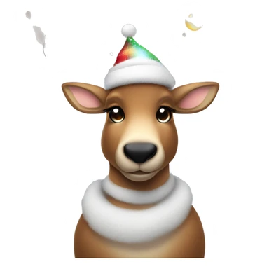 Christmas reindeer, listening to techno music, partying with disco balls and fairy lights in the antlers sticker