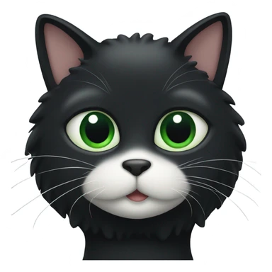 Black cat with green eyes and white near the mouth  sticker