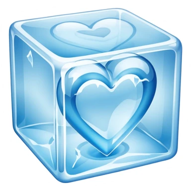 ice heart in cube ice sticker