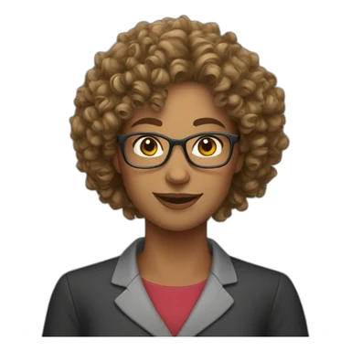 curly haired teacher sticker