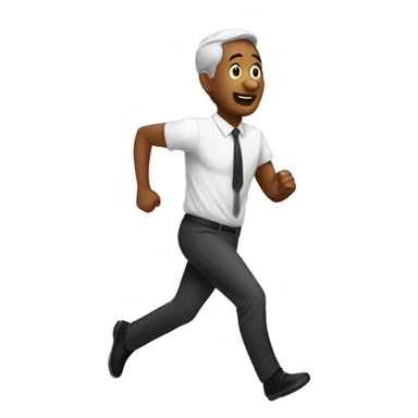 man running to churh sticker