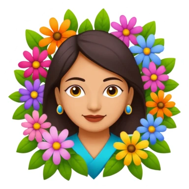 Logo of Madhu Gupta surrounded by flowers sticker