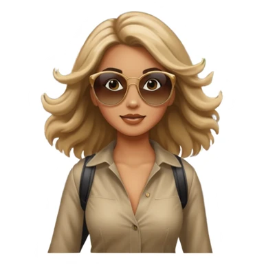 young woman walking fast down Broadway, hair bouncing and shiny. sticker