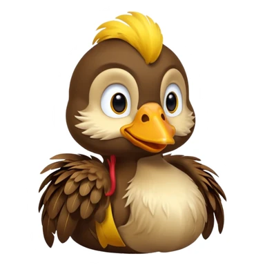 I want duck 🦆 emoji and monkey 🐒 emoji mashed together making a monkeyduck sticker