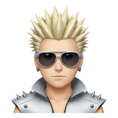 cyber y2k guy with futuristic sunglasses and spiky hair sticker