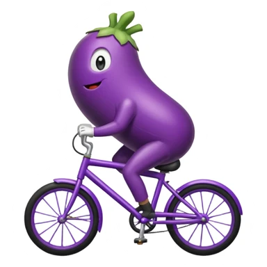 Eggplant riding a bike sticker