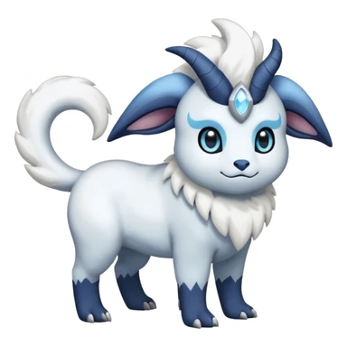 Shiny Absol-Aurorus-Amaura-Wooloo-Fakémon-hybrid-creature (full body)  sticker