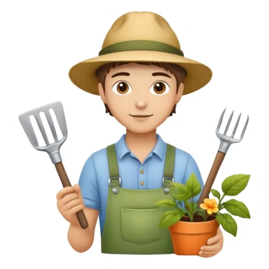 young white gardener sticker