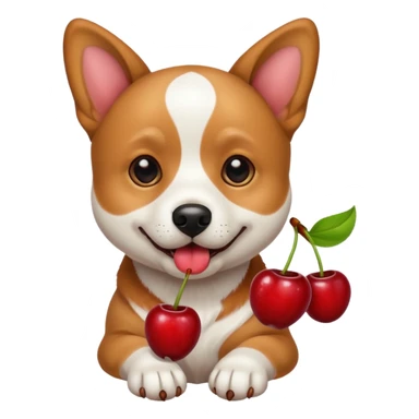 dog with cherries sticker