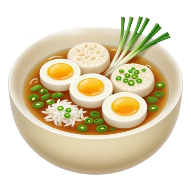 Make an emoji of tteokguk, a traditional Korean food. sticker