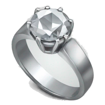 silver ring with a large diamond sticker
