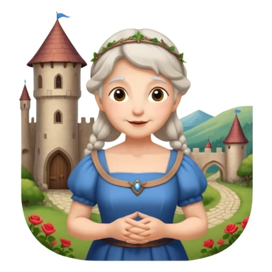 The kind and amiable grandmother in medieval fairy tales sticker