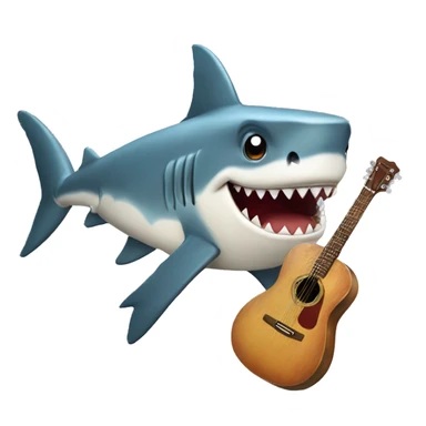 Shark w gituar  sticker
