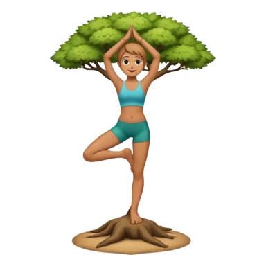 tree yoga pose sticker
