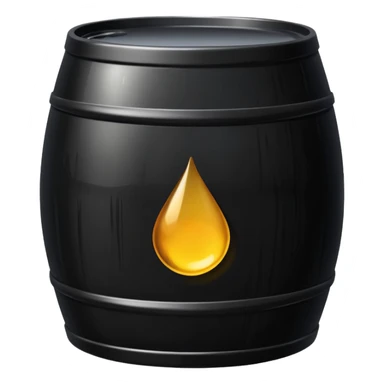 generate an ultra realistic black metal barrel without rust and with a black drop of oil on it sticker