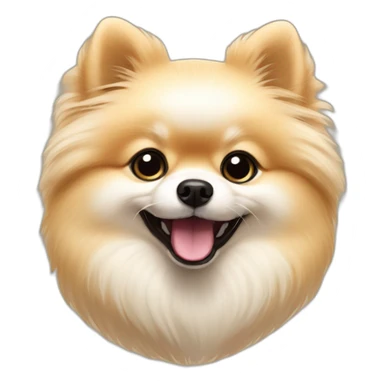 Creme Pomeranian playing with ball sticker