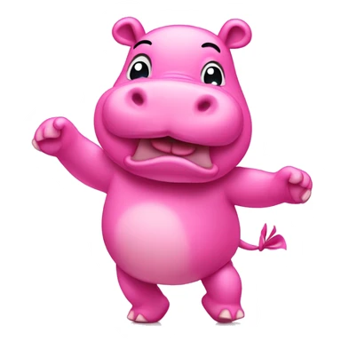 Dancing pink hippo shaking its rear sticker