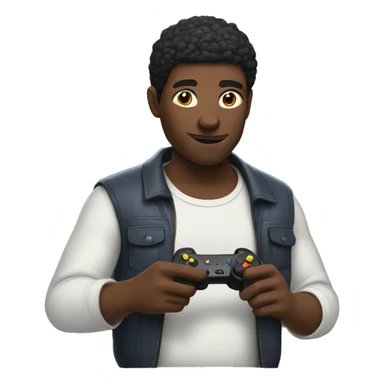 black man playing video games  sticker