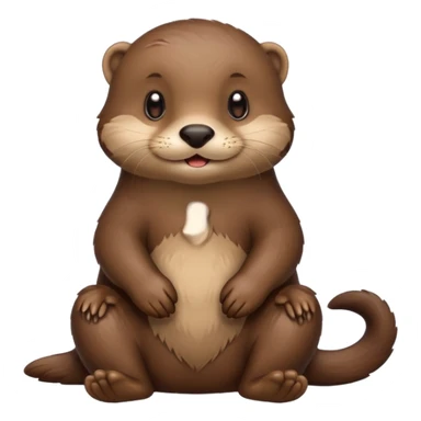 Cute otter sitting down sticker