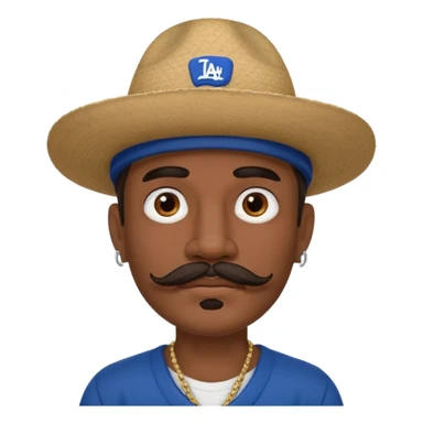Mexican man with mustache, dodger hat, and face and neck tattoos  sticker