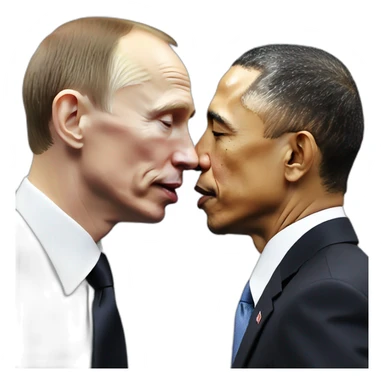 Putin Obama kiss Tesla sticker