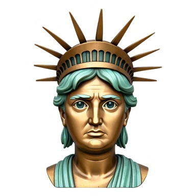 Statue of liberty with Donald Trump face sticker