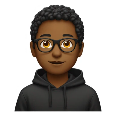 Kid with orange glasses and black hoody sticker