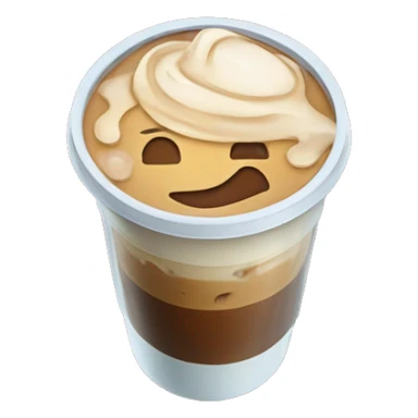 Iced coffee in flat lid cup sticker