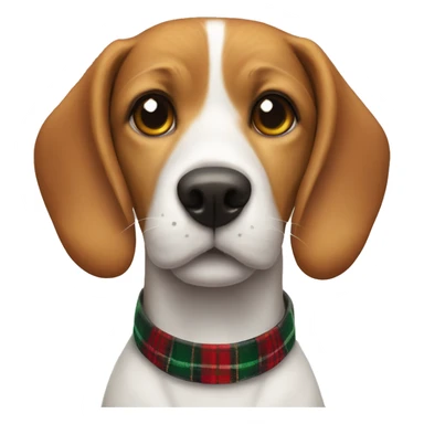 Beagle With a Red and green Plaid Collar sticker