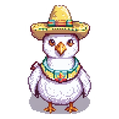 chicken wearing a sombrero sticker
