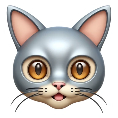 robot looking surprised with cat ears and looks funny sticker
