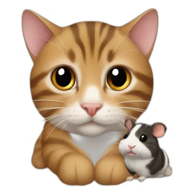 Tabby cat with a Guinea pig sticker