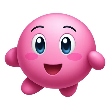 cute classic Kirby jumping sticker