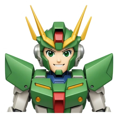 Green gundam happy  sticker