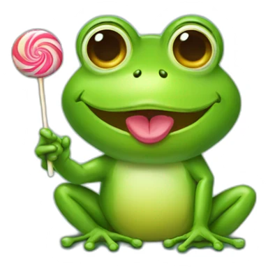 Frog holding a lollipop  sticker