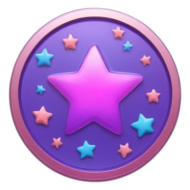 purple blue pink token coin stars sticker