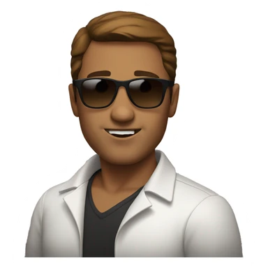 mediterranean white man with brown hair and sunglasses black sticker